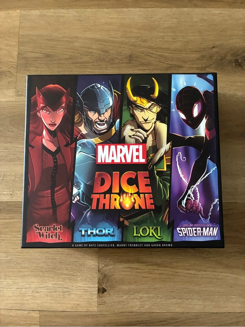 Marvel Dice Throne Battle Chest Game Thor Loki Scarlet Witch Spider-Man- EUC